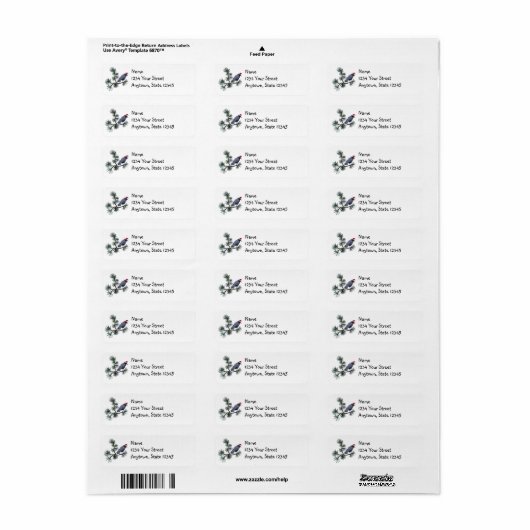 Santa Crow Pine Return Address Labels (Vorne)