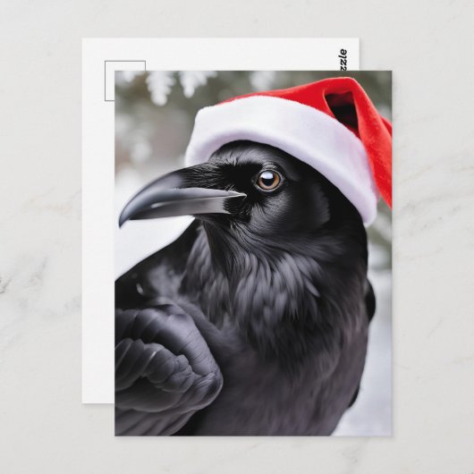 Santa Crow Postkarte (Vorne/Hinten)