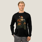 Santa cruising into town on a Motorcycle - Tri-Blend Shirt (Volle Vorderseite)