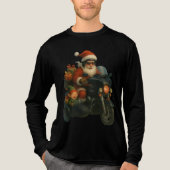 Santa cruising into town on a Motorcycle - Tri-Blend Shirt (Vorderseite)