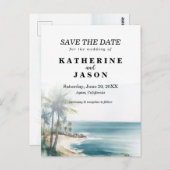 Santa Cruz Aptos Beach Wasserfarbenhochzeit Postkarte (Vorne/Hinten)