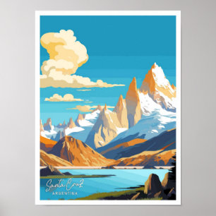 Santa Cruz Argentinien Reise Vintage-Illustration Poster