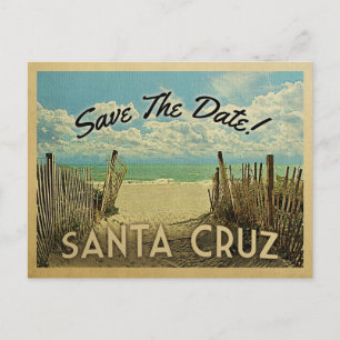 Santa Cruz Beach Vintage Save The Date Ankündigungspostkarte