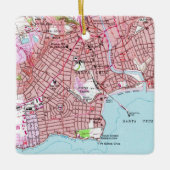 Santa Cruz CA 1955 Karte Keramikornament (Vorderseite)