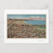 Santa Cruz, CA - Beach Szene voller Menschen Postkarte (Vorderseite)