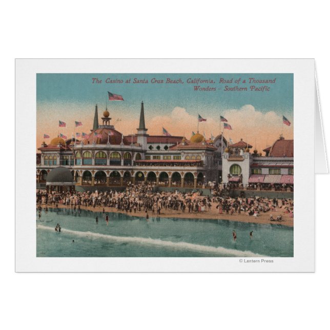 Santa Cruz, CA - Casino und Santa Cruz Beach (Vorderseite (Horizontal))