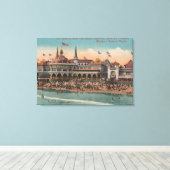 Santa Cruz, CA - Casino und Santa Cruz Beach Leinwanddruck (Insitu (Holzboden))