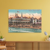 Santa Cruz, CA - Casino und Santa Cruz Beach Leinwanddruck (Insitu (Wohnzimmer))