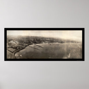 Santa Cruz CA Panorama Foto 1906 Poster