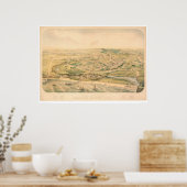 Santa Cruz, CA. Panoramakarte (1586A) - restaurier Poster (Küche)