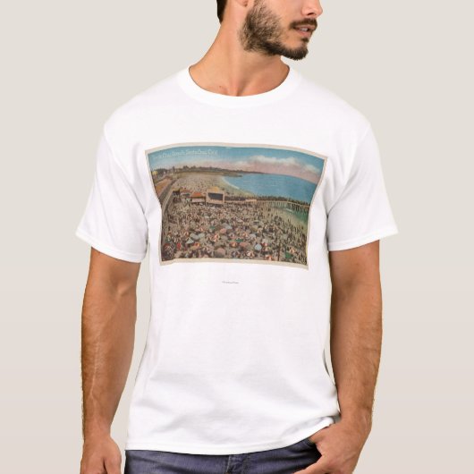 Santa Cruz, CA - Strand-Szene voll der Leute T-Shirt (Vorderseite)