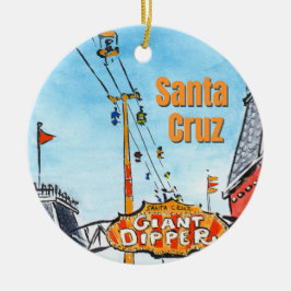 Santa Cruz California – Coastal Beach Art Keramik Ornament