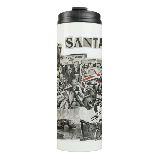 Santa Cruz California Collage – Protest Art Thermosbecher (Vorderseite)