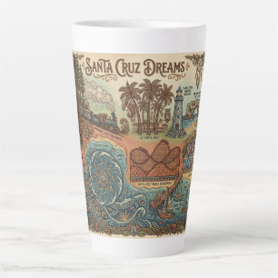 Santa Cruz California Dreams Karte – Lebendige Küs Milchtasse