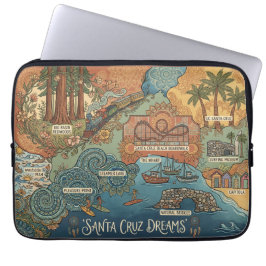 Santa Cruz California Dreams Map – Vibrant Coast Laptopschutzhülle