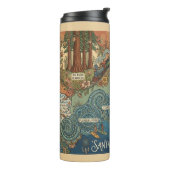 Santa Cruz California Dreams Map – Vibrant Coast Thermosbecher (Nach links gedreht)
