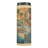 Santa Cruz California Dreams Map – Vibrant Coast Thermosbecher (Rückseite)