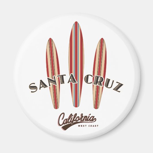 Santa Cruz California Drei Surfboards Magnet (Vorne)