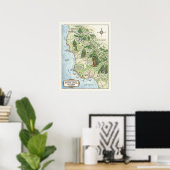 Santa Cruz California Hiking Map Big Basin Poster (Heimbüro)
