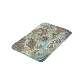 Santa Cruz California Illustrated Map Mythical Badematte (Schrägansicht)