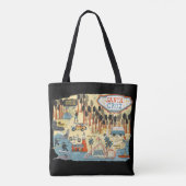 Santa Cruz California Illustriert Map Black Tasche (Rückseite)