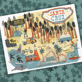 Santa Cruz California Illustrierte Karte