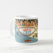 Santa Cruz California Illustrierte Karte Kaffeetasse (Vorderseite Links)
