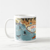 Santa Cruz California Illustrierte Karte Kaffeetasse (Links)