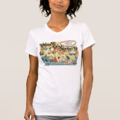 Santa Cruz California Illustrierte Karte T-Shirt (Vorderseite)