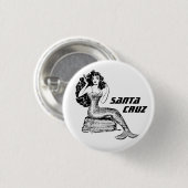 Santa Cruz California Mermaid Pinback Button (Vorne & Hinten)
