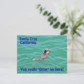 Santa Cruz California Otter Postcard Postkarte (Stehend Vorderseite)