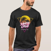 Santa Cruz California Palm Trees USA Surfing Retro T-Shirt (Vorderseite)