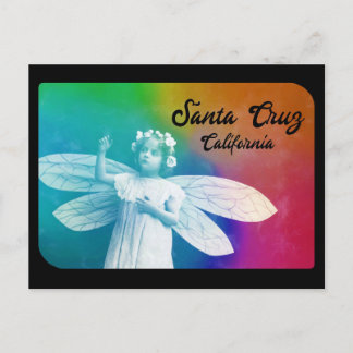Santa Cruz California Rainbow Fairy Girl  Postkarte
