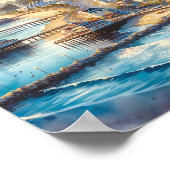 Santa Cruz California Reisen Orte Aquarell Poster (Ecke)