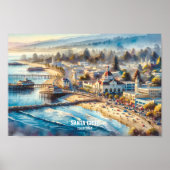 Santa Cruz California Reisen Orte Aquarell Poster (Vorne)