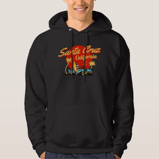 Santa Cruz California Retro Art Hoodie (Vorderseite)