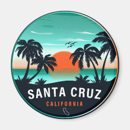 Santa Cruz California Retro Sunset Souvenirs 80er Magnet