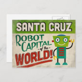 Santa Cruz California Robot - Funny Vintag Postkarte (Vorne/Hinten)