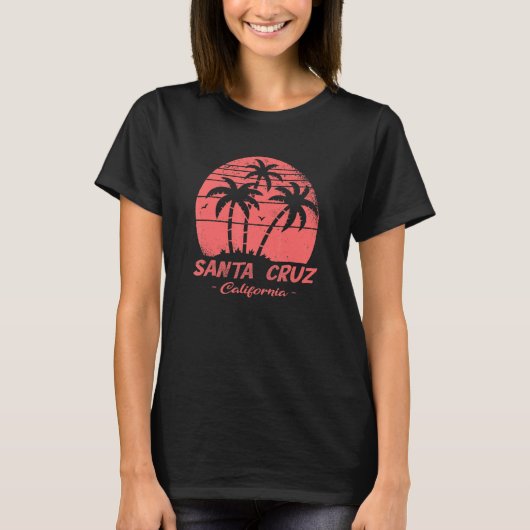 Santa Cruz California Sunset 70er 80er Surfer Summ T-Shirt (Vorderseite)