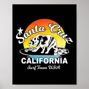 Santa Cruz California Surfbär Souvenir Poster