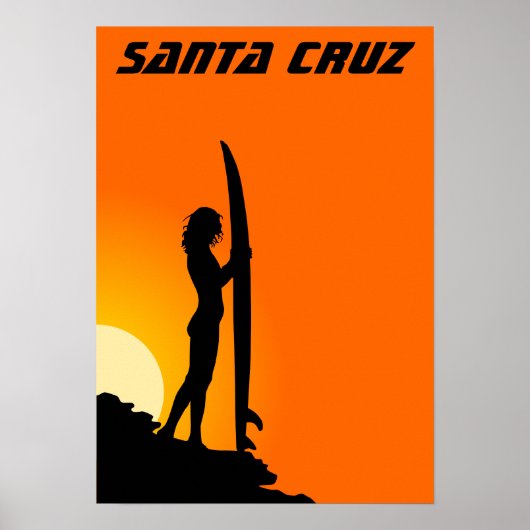 Santa Cruz California Surfer Girl Poster (Vorne)