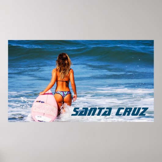 Santa Cruz California Surfer Girl Poster (Vorne)