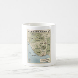 Santa Cruz California Trail Karte Redwood & Küste  Kaffeetasse