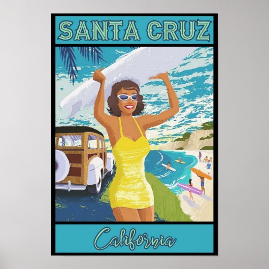 Santa Cruz California Travel Poster (Vorne)