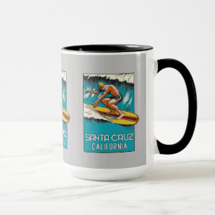 Santa Cruz California Vintage Art Surfen Tasse