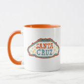 Santa Cruz California Vintage Zeichenkunst Tasse (Links)