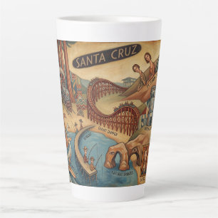 Santa Cruz California Whimsical Karte UCSC Boardwa Milchtasse