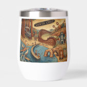 Santa Cruz California Whimsical Map UCSC Boardwalk (Vorderseite)