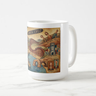 Santa Cruz California Whimsical Map UCSC Boardwalk Kaffeetasse