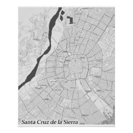 Santa Cruz de la Sierra, Kartenposter Poster